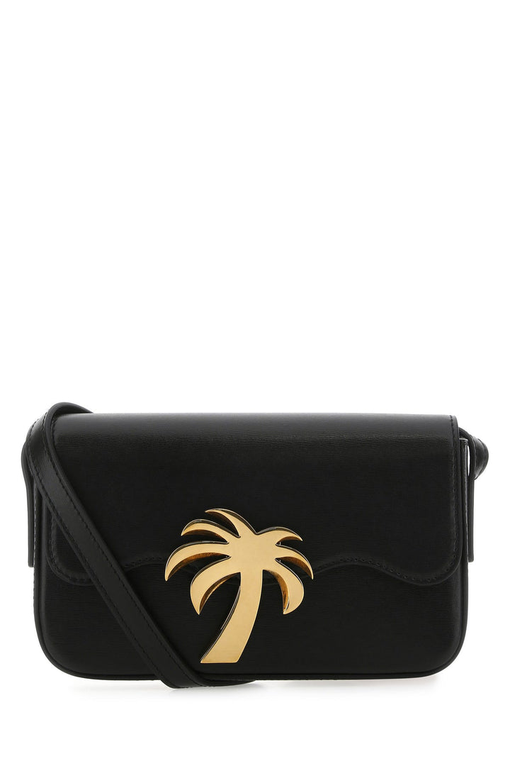 Black leather Palm Beach Bridge crossbody bag