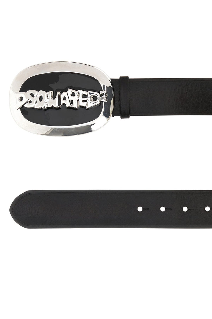 Black leather belt