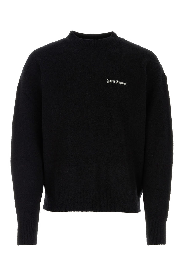 Black stretch wool blend sweater