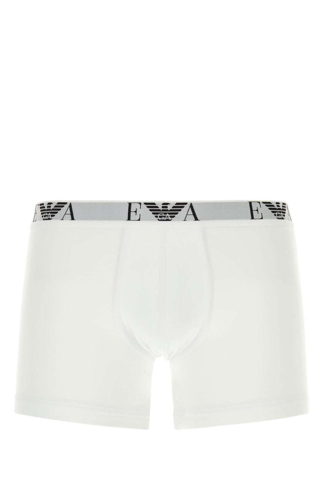 White stretch cotton boxer set