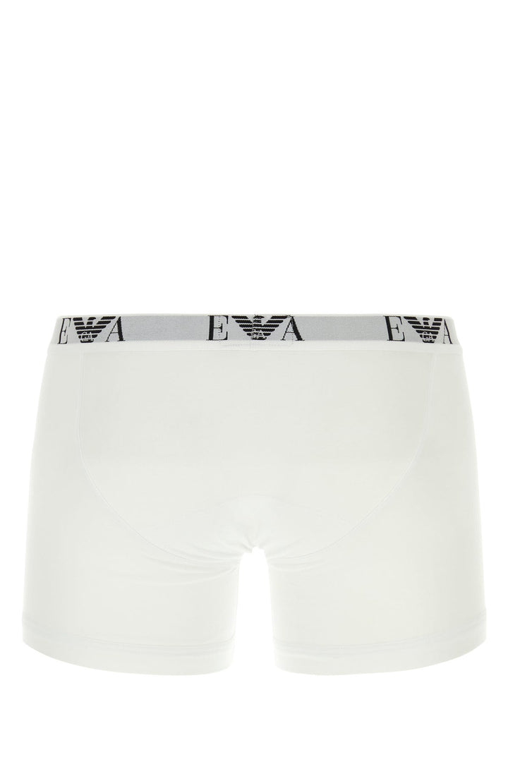 White stretch cotton boxer set