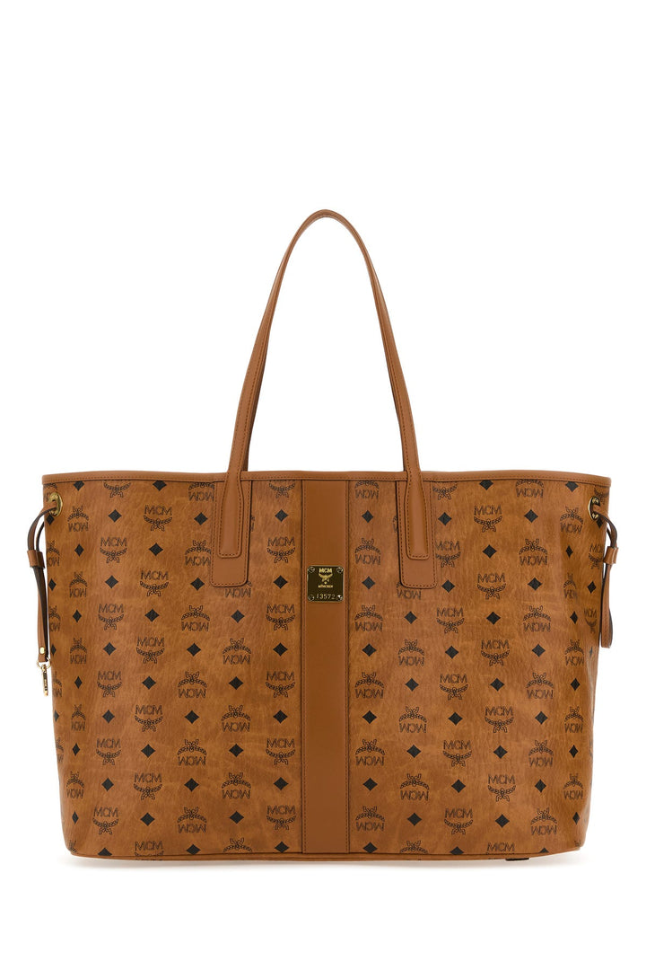 Printed leather reversible Liz shopping bag