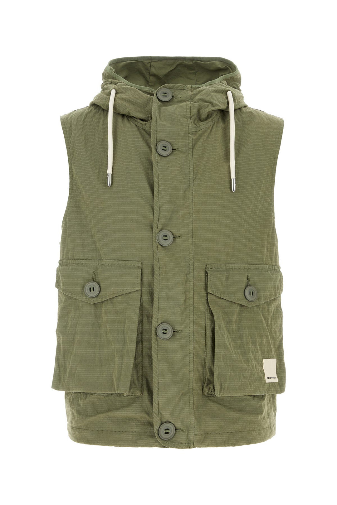 Green cotton blend vest