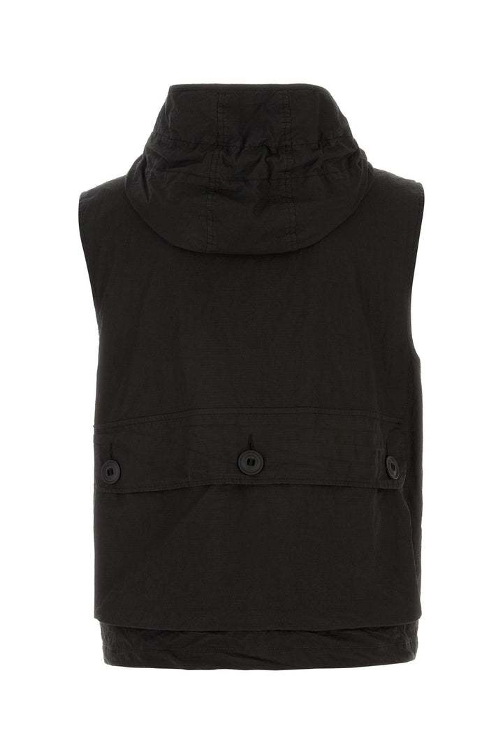 Black cotton blend vest