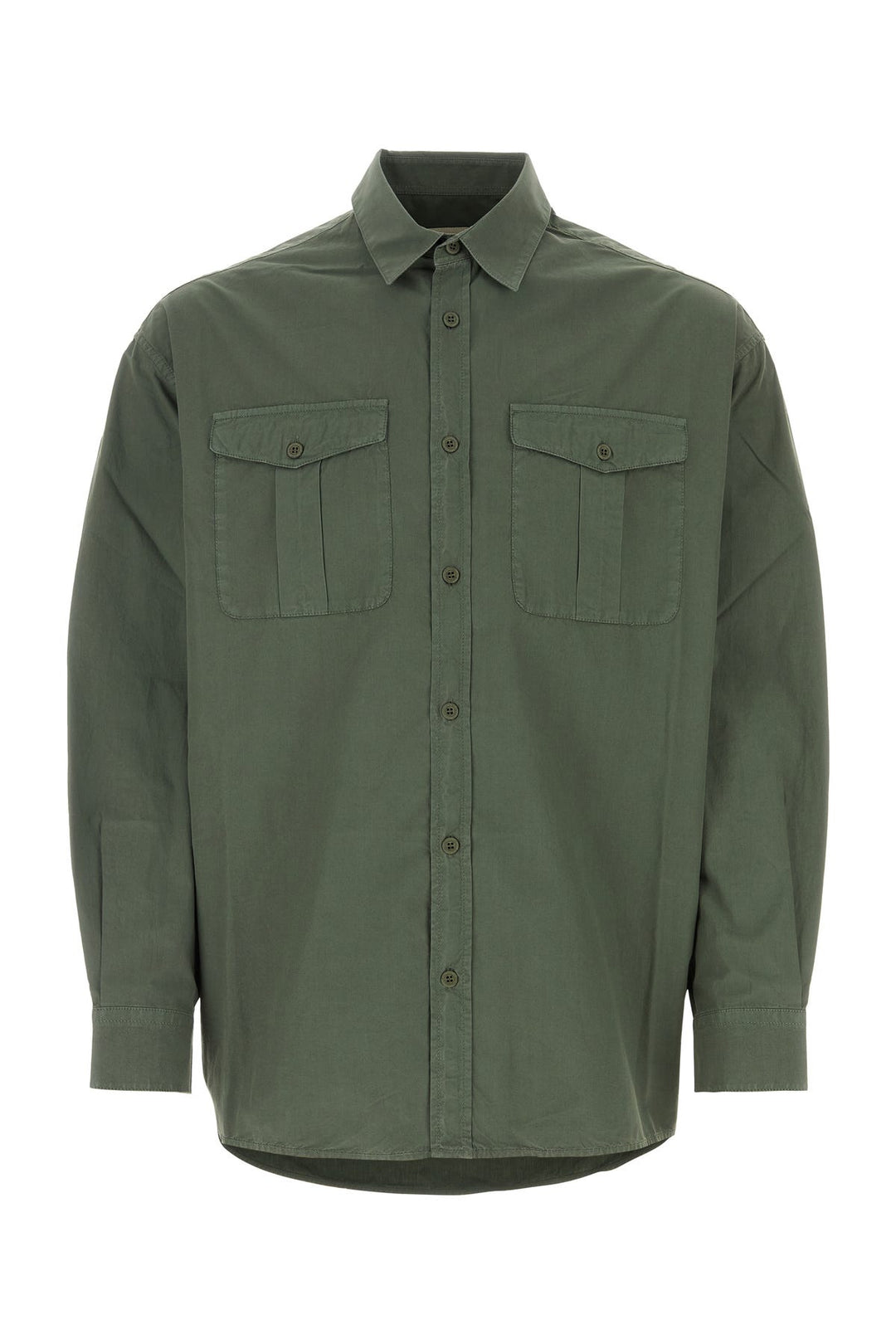 Olive green poplin shirt