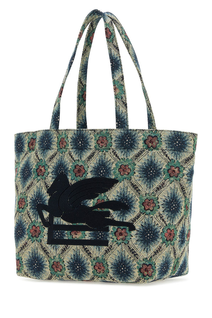 Embroidered canvas medium Soft Trotter shopping bag