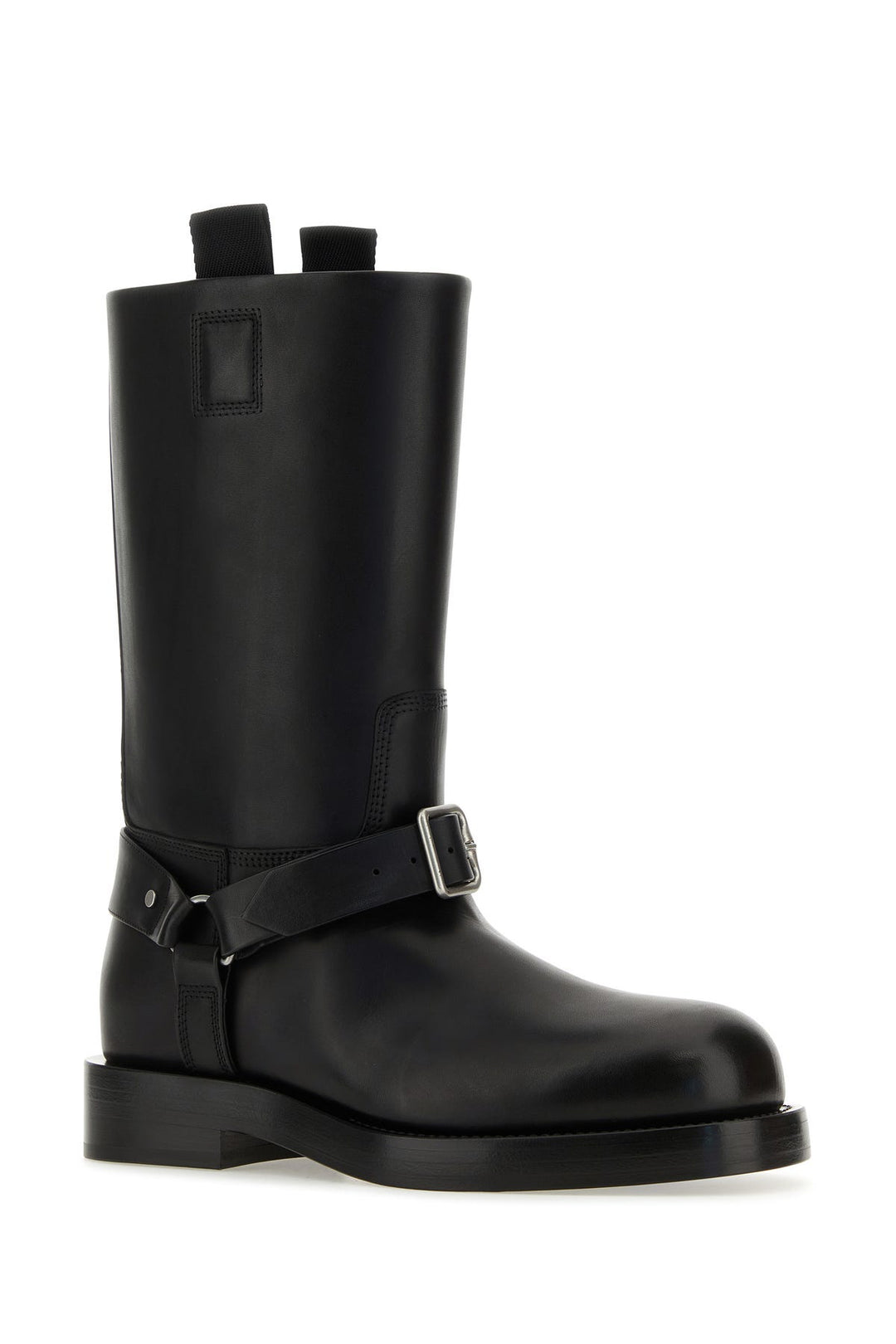 Black leather ankle boots