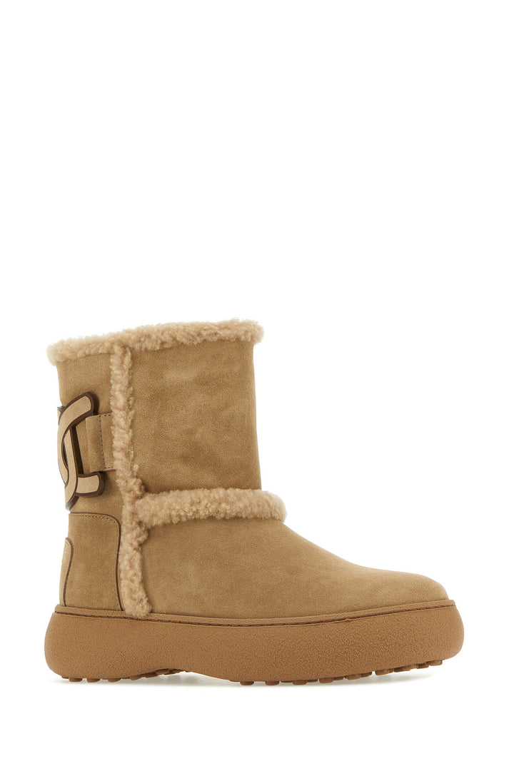 Cappuccino suede ankle boots