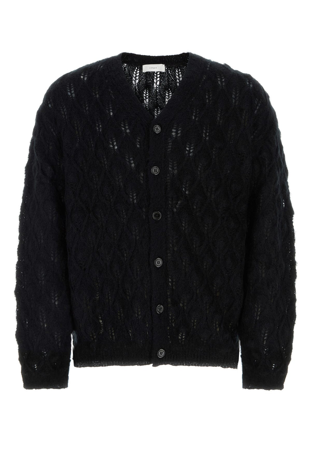 Black mohair blend cardigan