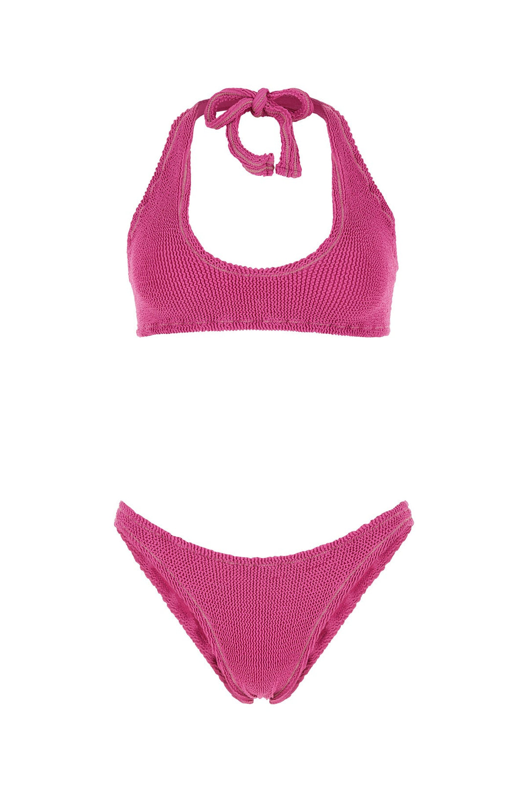 Fuchsia stretch nylon Pilou Set bikini