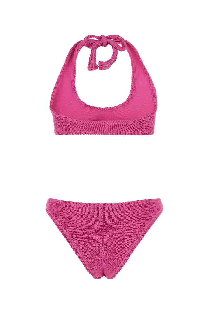 Fuchsia stretch nylon Pilou Set bikini