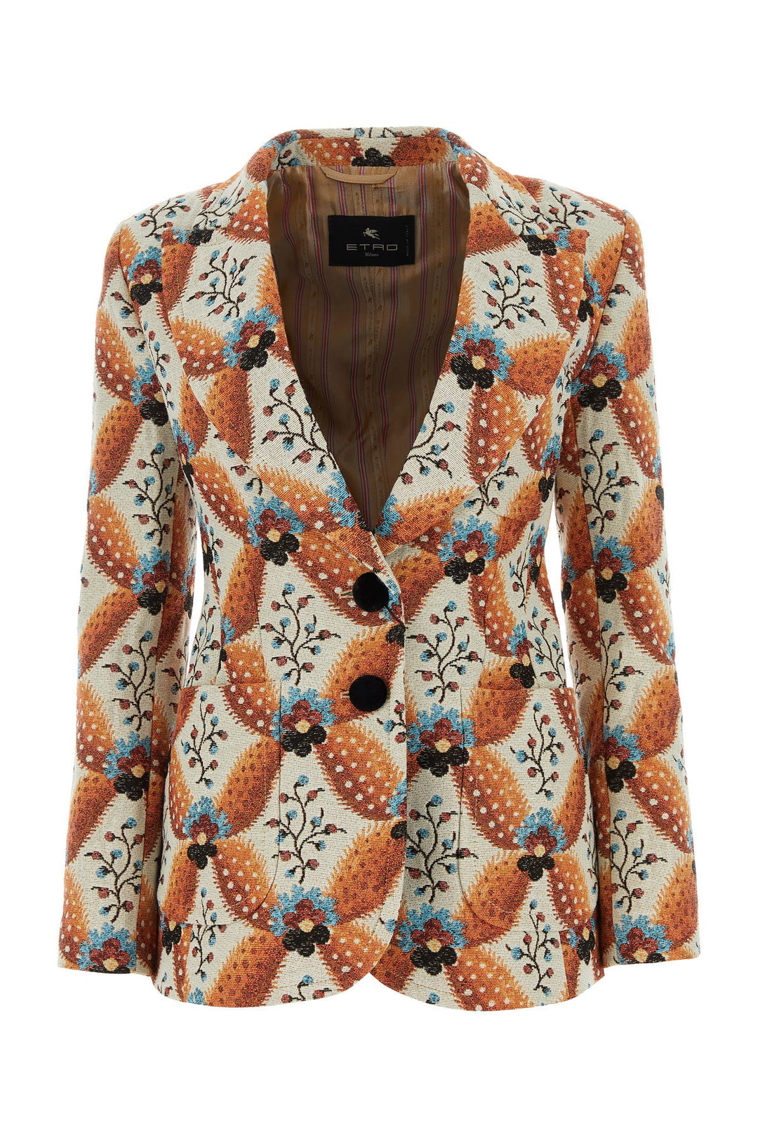 Embroidered jacquard blazer