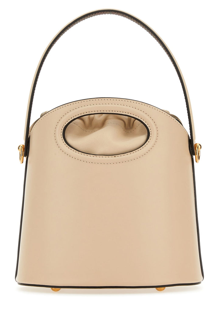 Ivory leather Saturno bucket bag