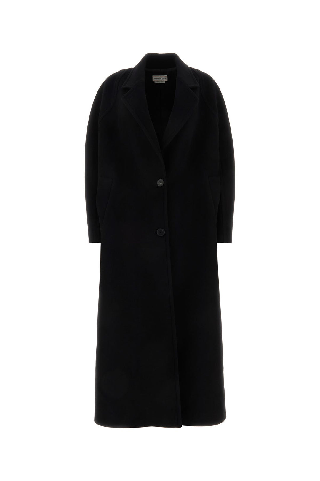 Black wool blend oversize coat