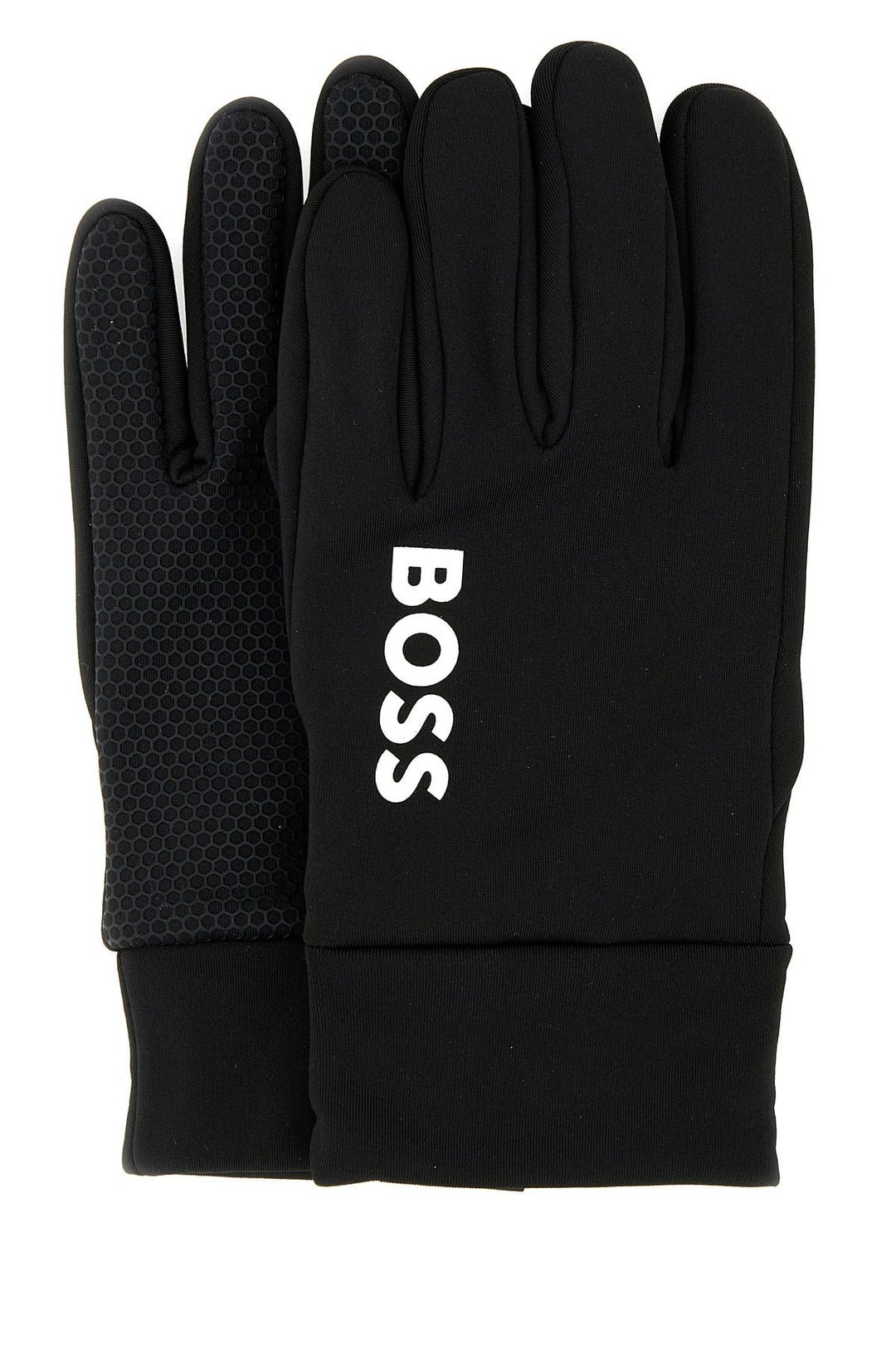 Black stretch polyester gloves