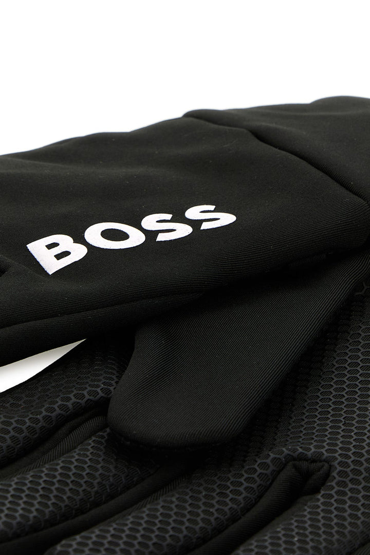 Black stretch polyester gloves