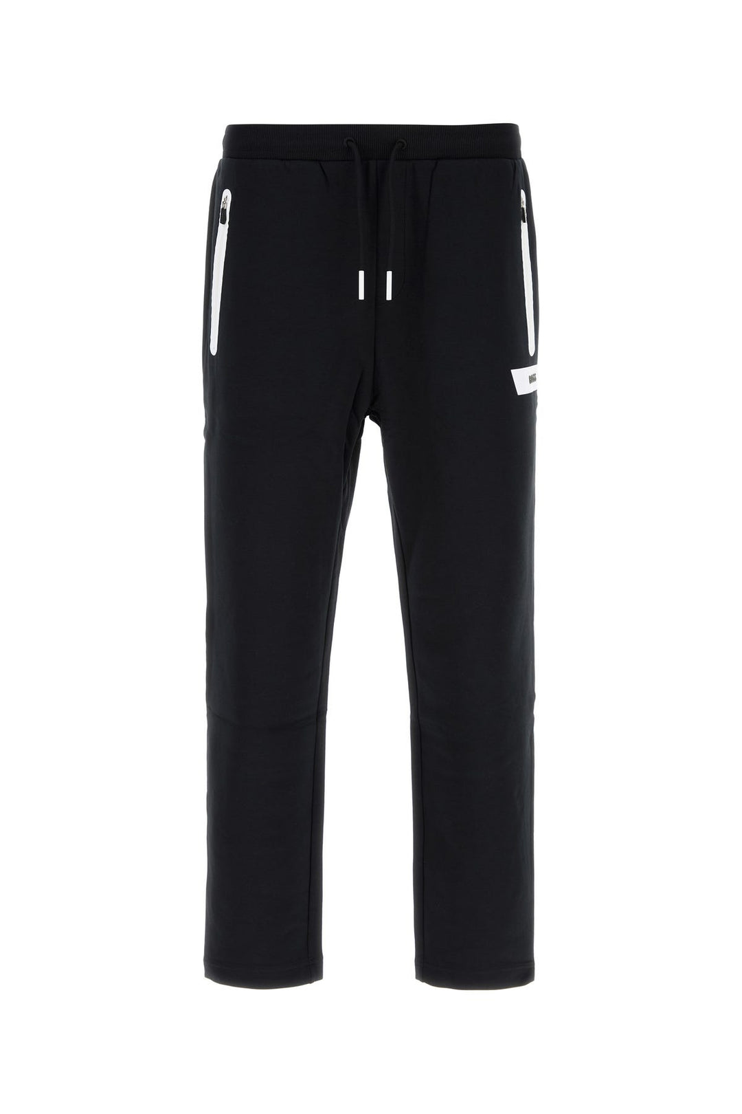 Black stretch cotton joggers