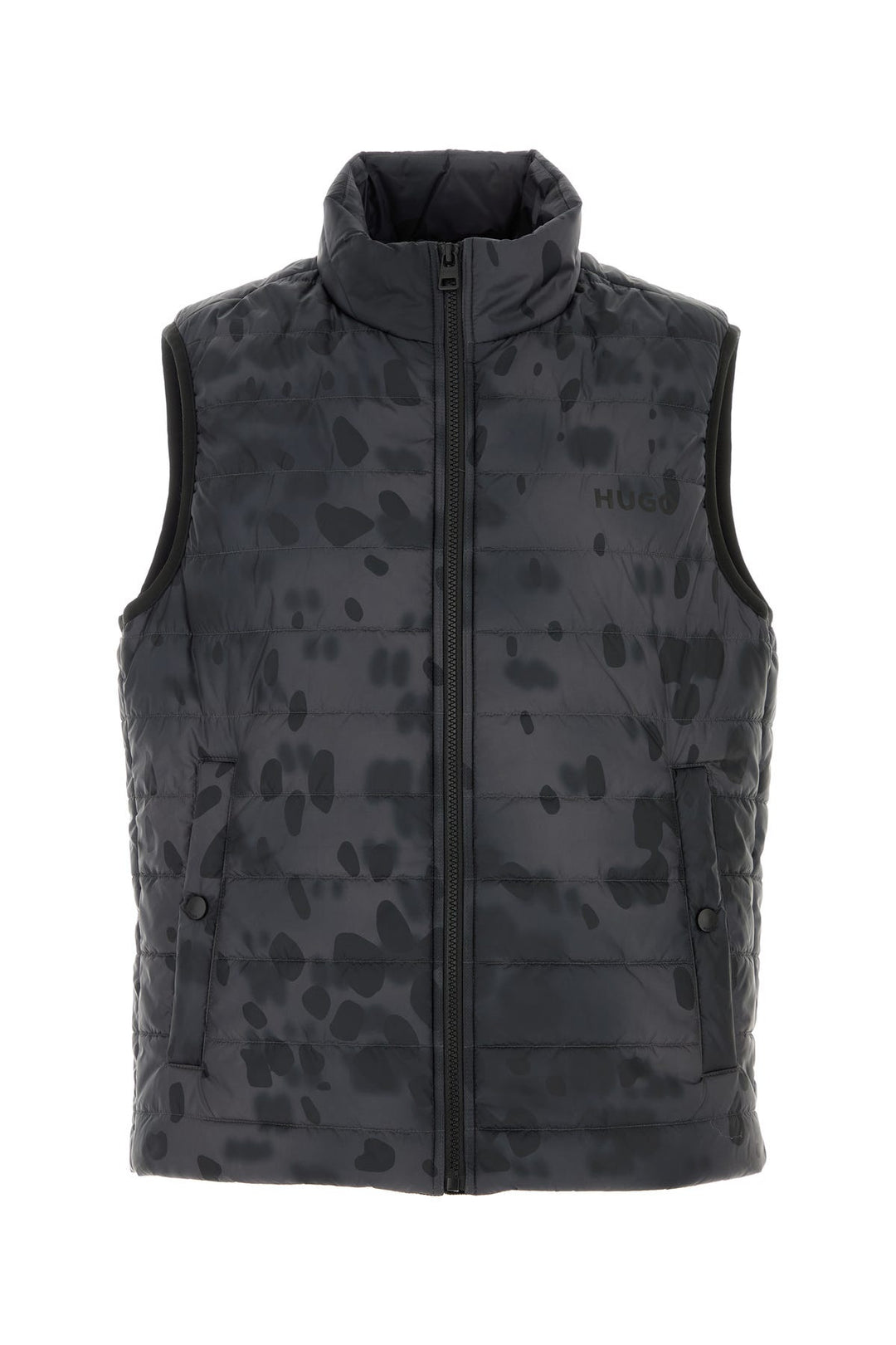 Printed nylon sleeveless jacket