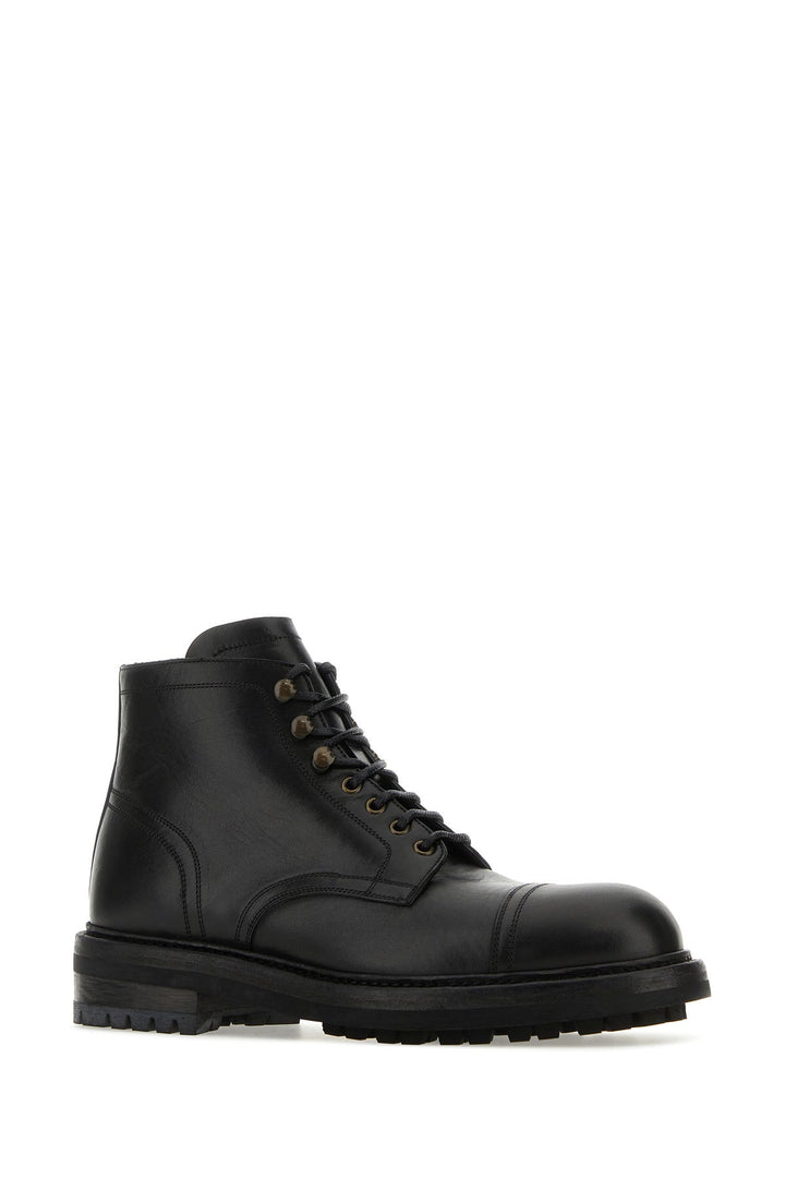 Black leather Re-Edition ankle boots