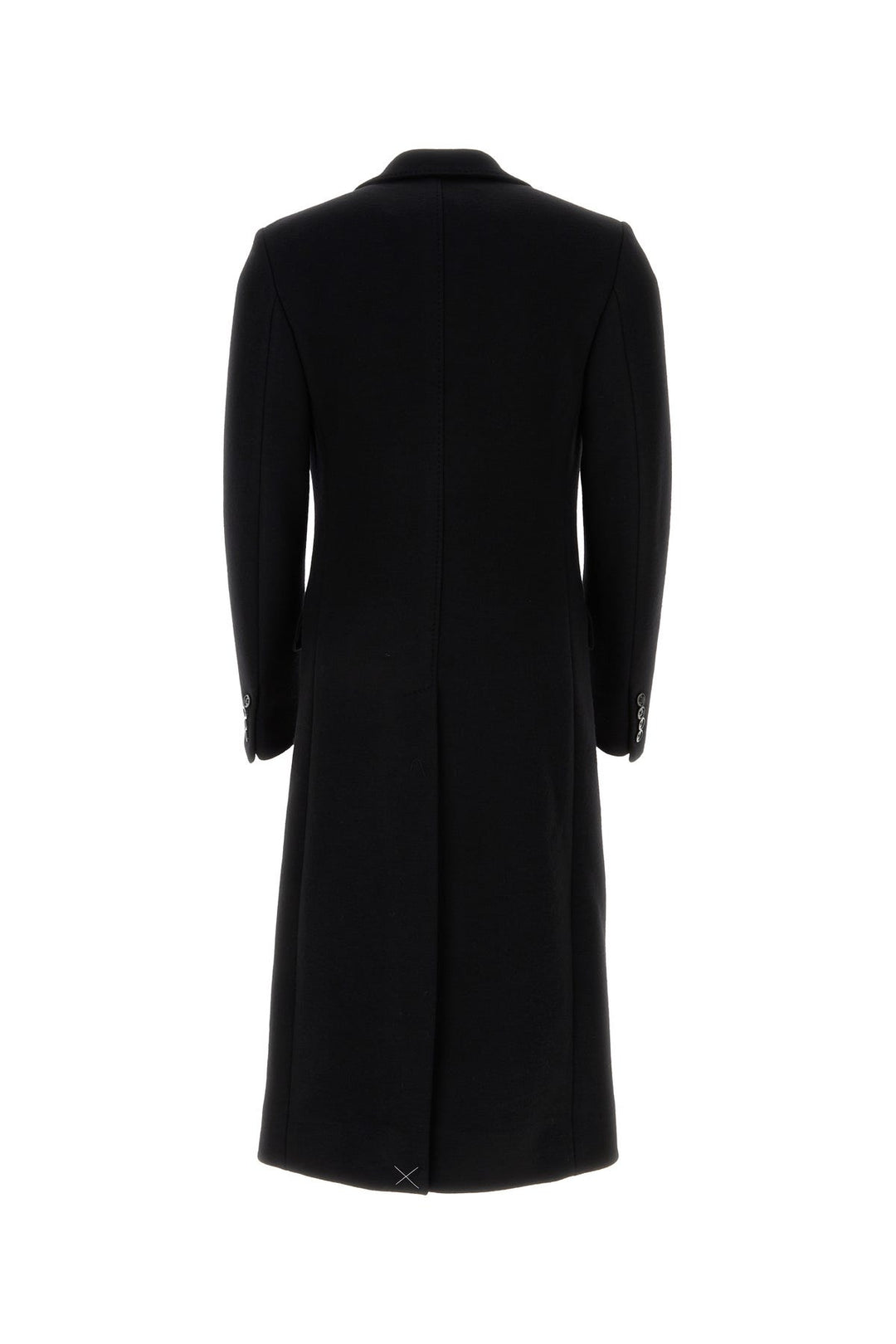 Black stretch wool blend coat