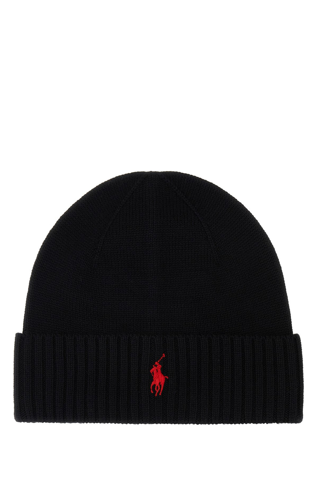 Black wool beanie hat