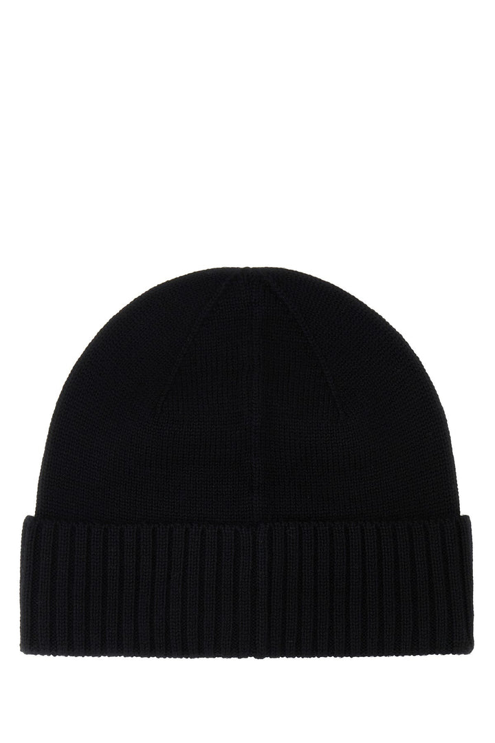 Black wool beanie hat