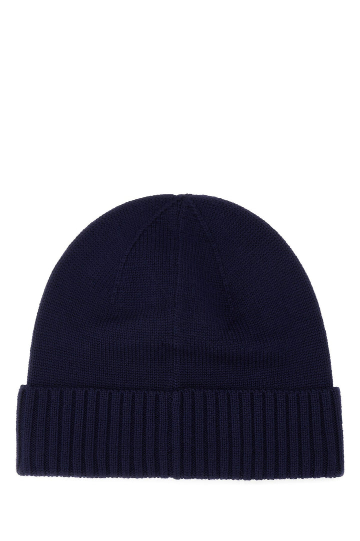 Midnight blue wool beanie hat