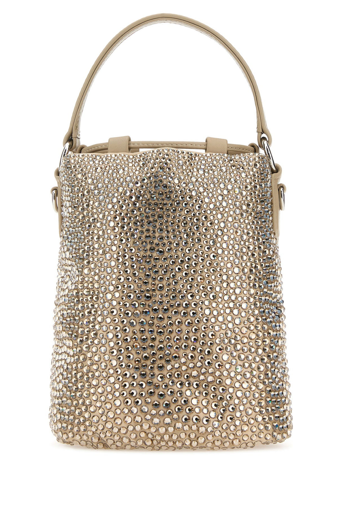 Embellished satin bucket bag