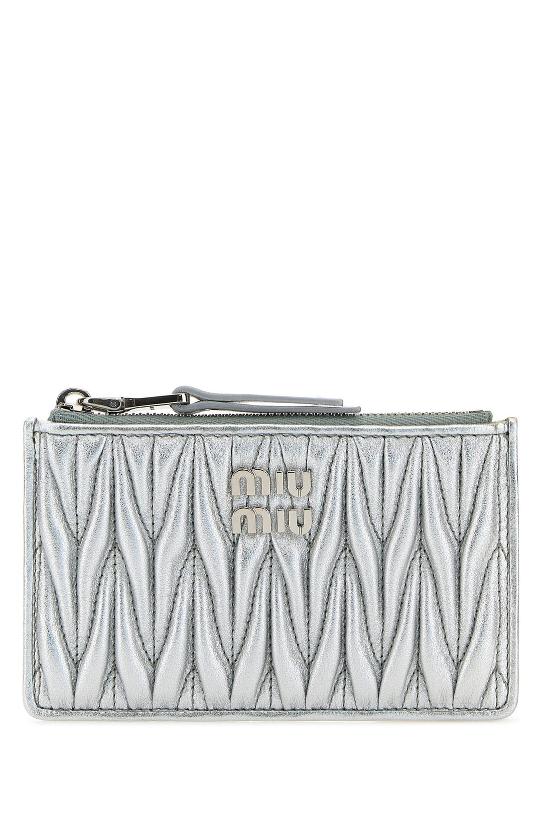 Silver leather card holder