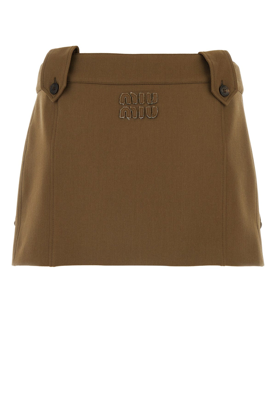 Mud gabardine mini skirt