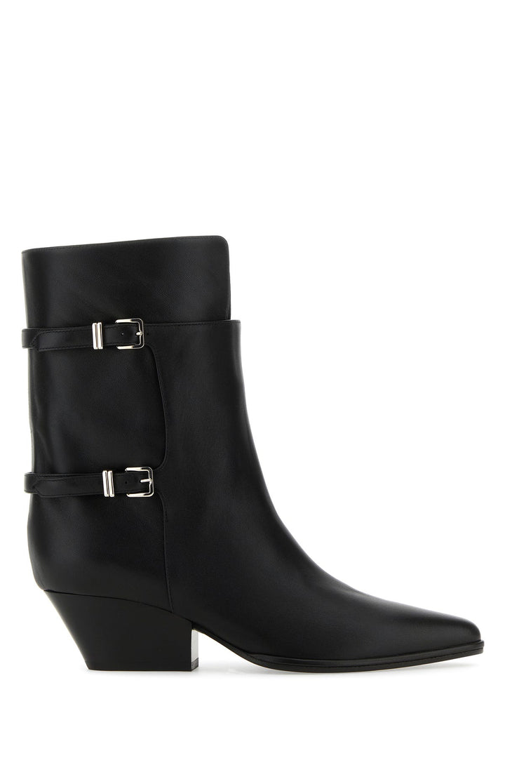 Black leather Thalestris ankle boots