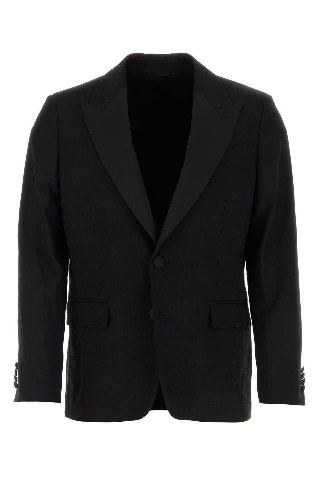 Black stretch wool blazer