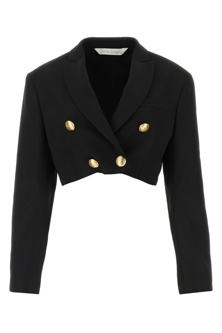 Black polyester blend Boyfriend blazer