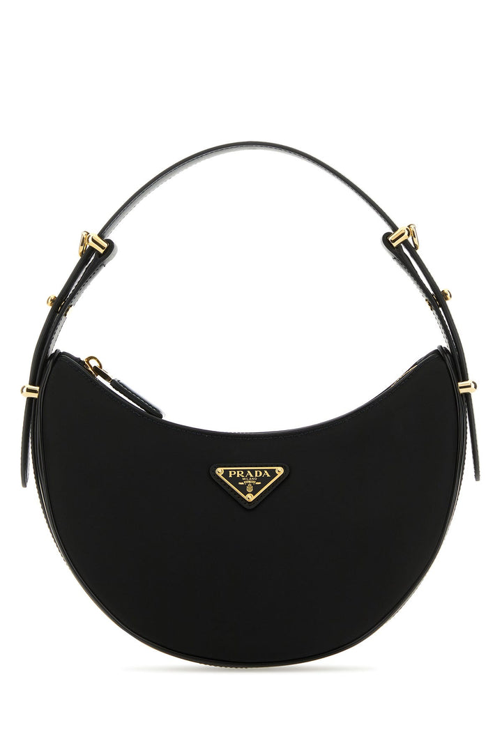 Black Re-Nylon and leather ArquÃ¨ handbag