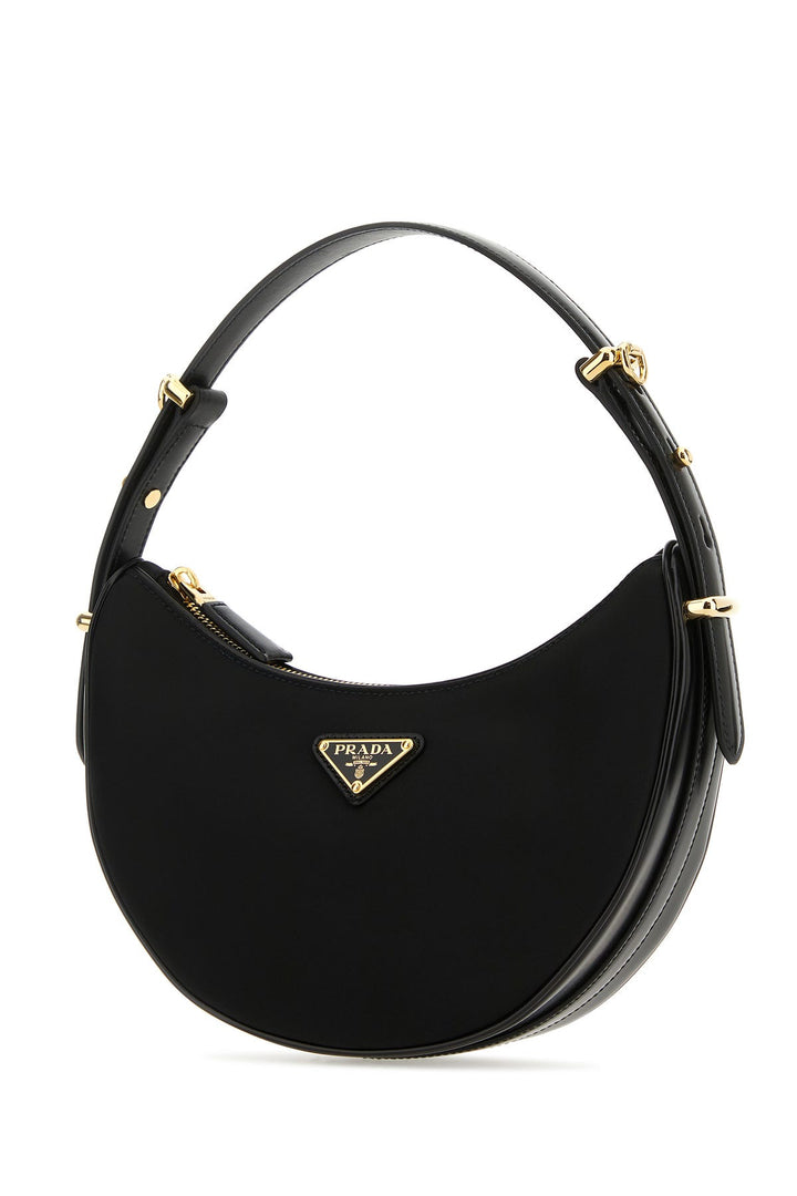 Black Re-Nylon and leather ArquÃ¨ handbag