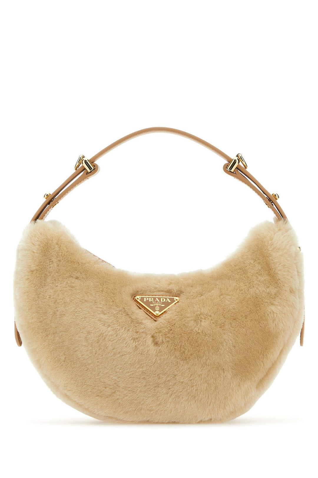 Beige shearling ArquÃ¨ handbag