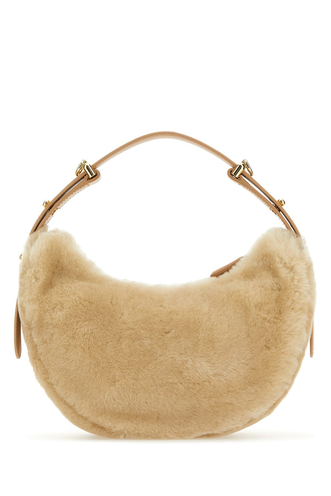 Beige shearling ArquÃ¨ handbag