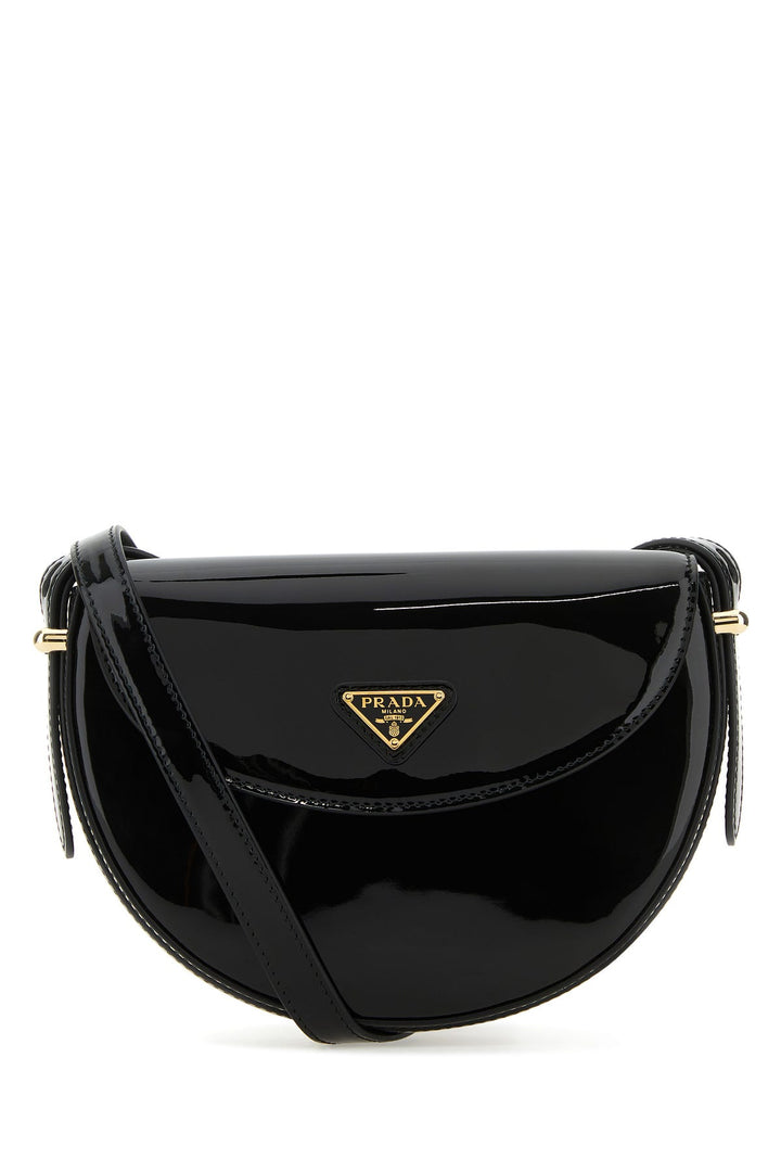 Black leather crossbody bag