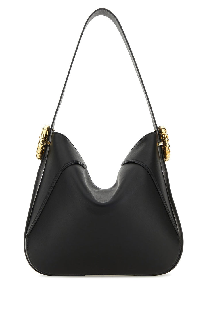 Black leather Melodie shoulder bag