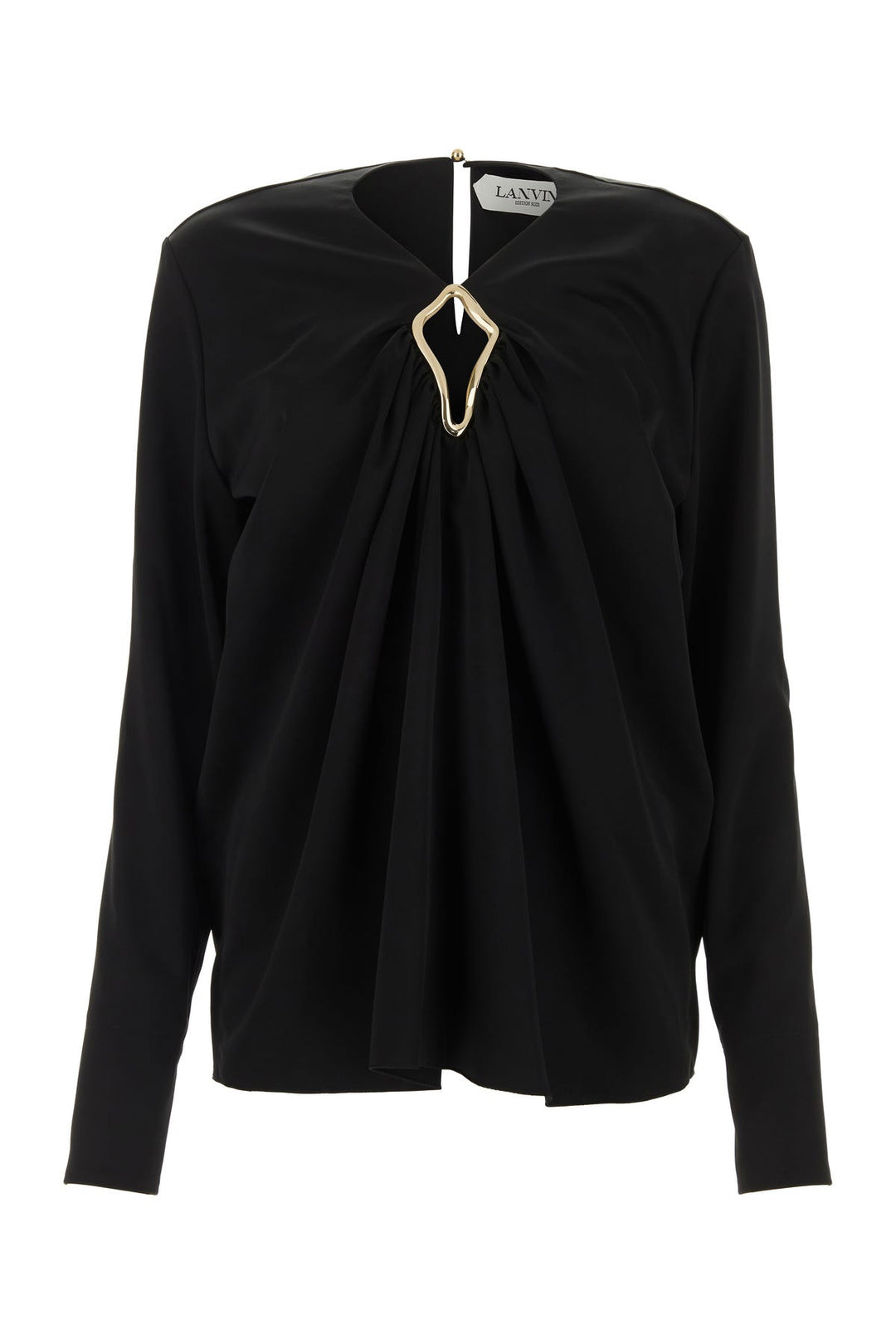 Black triacetate blend blouse