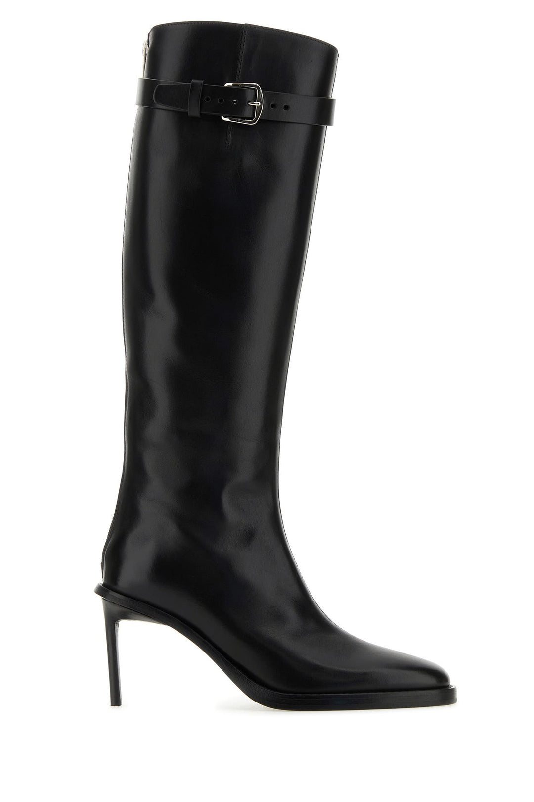 Black leather boots