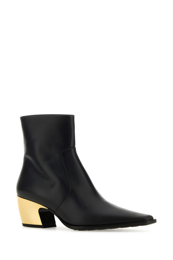 Black leather Tex ankle boots