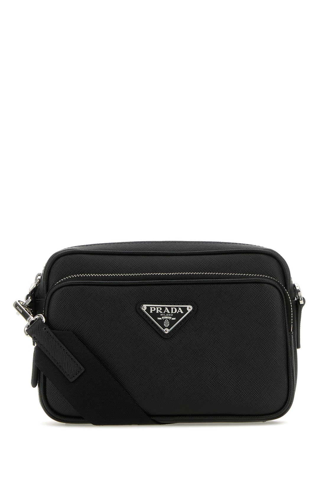 Black leather crossbody bag