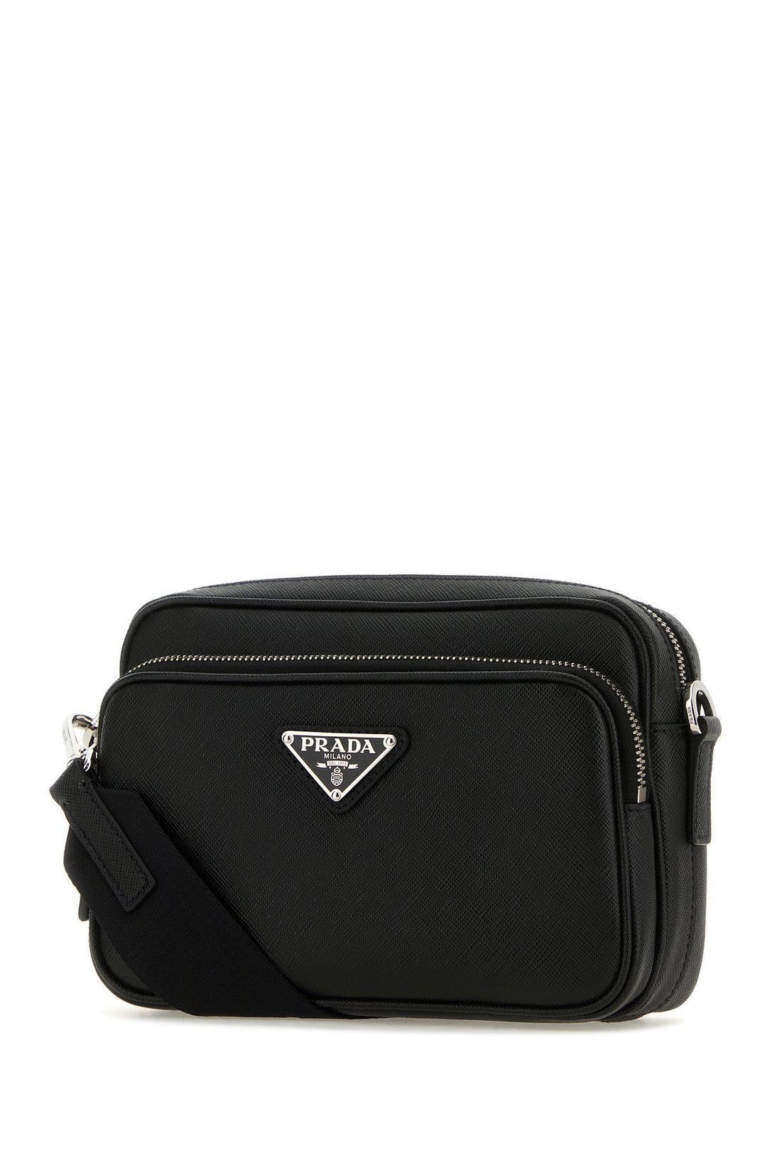 Black leather crossbody bag