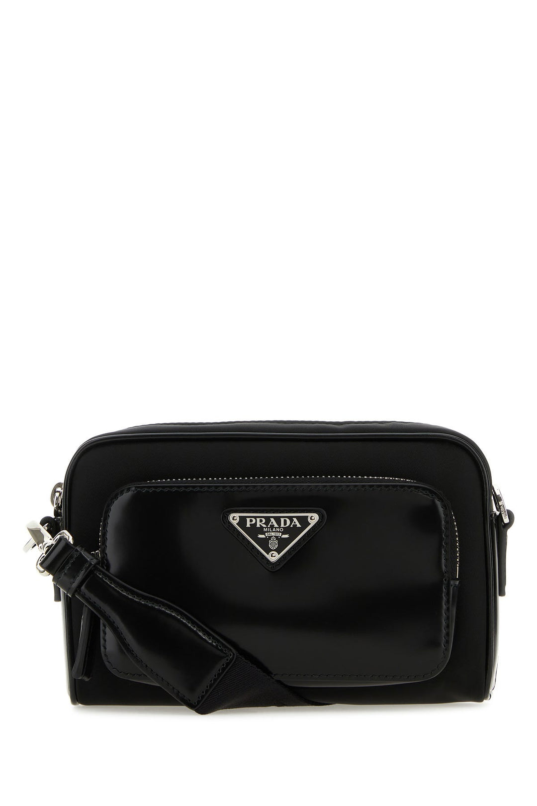 Black Re-Nylon and leather crossbody bag