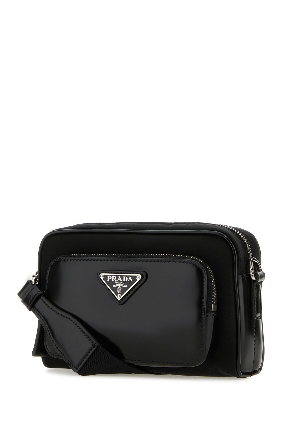 Black Re-Nylon and leather crossbody bag