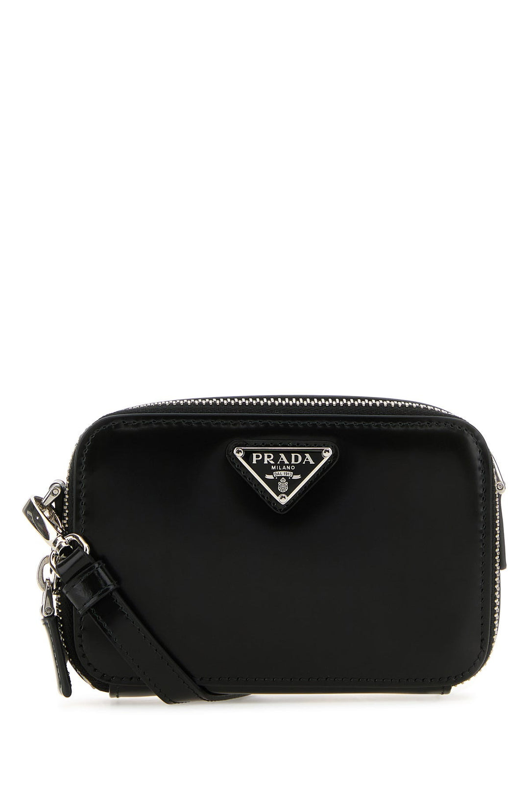 Black leather crossbody bag