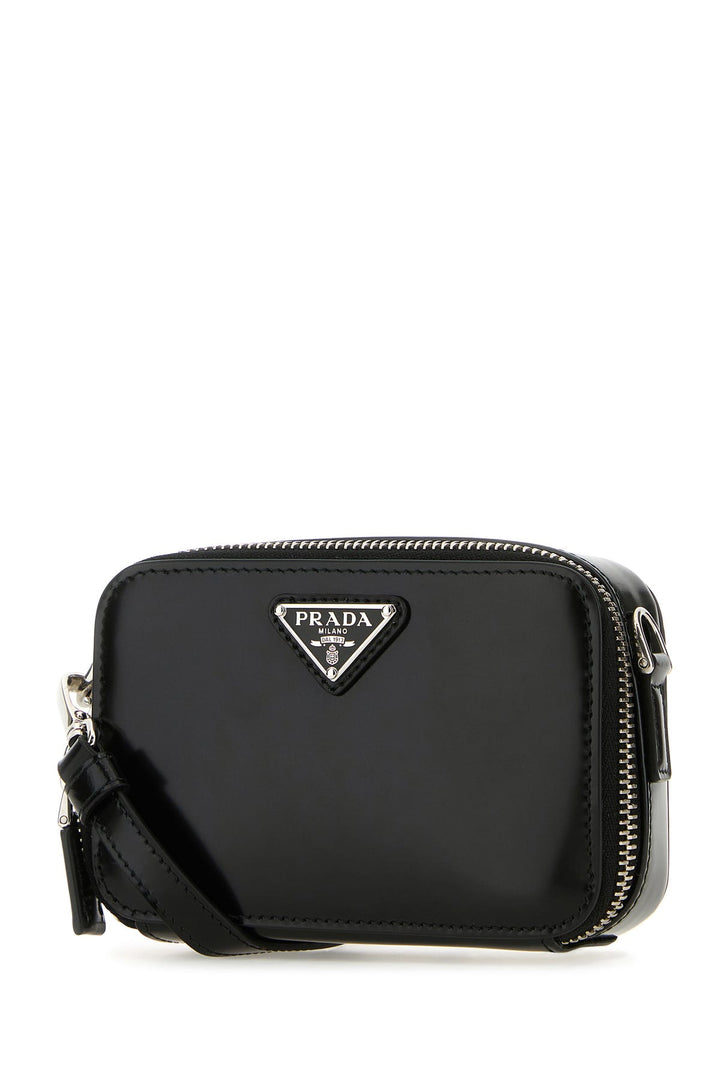 Black leather crossbody bag