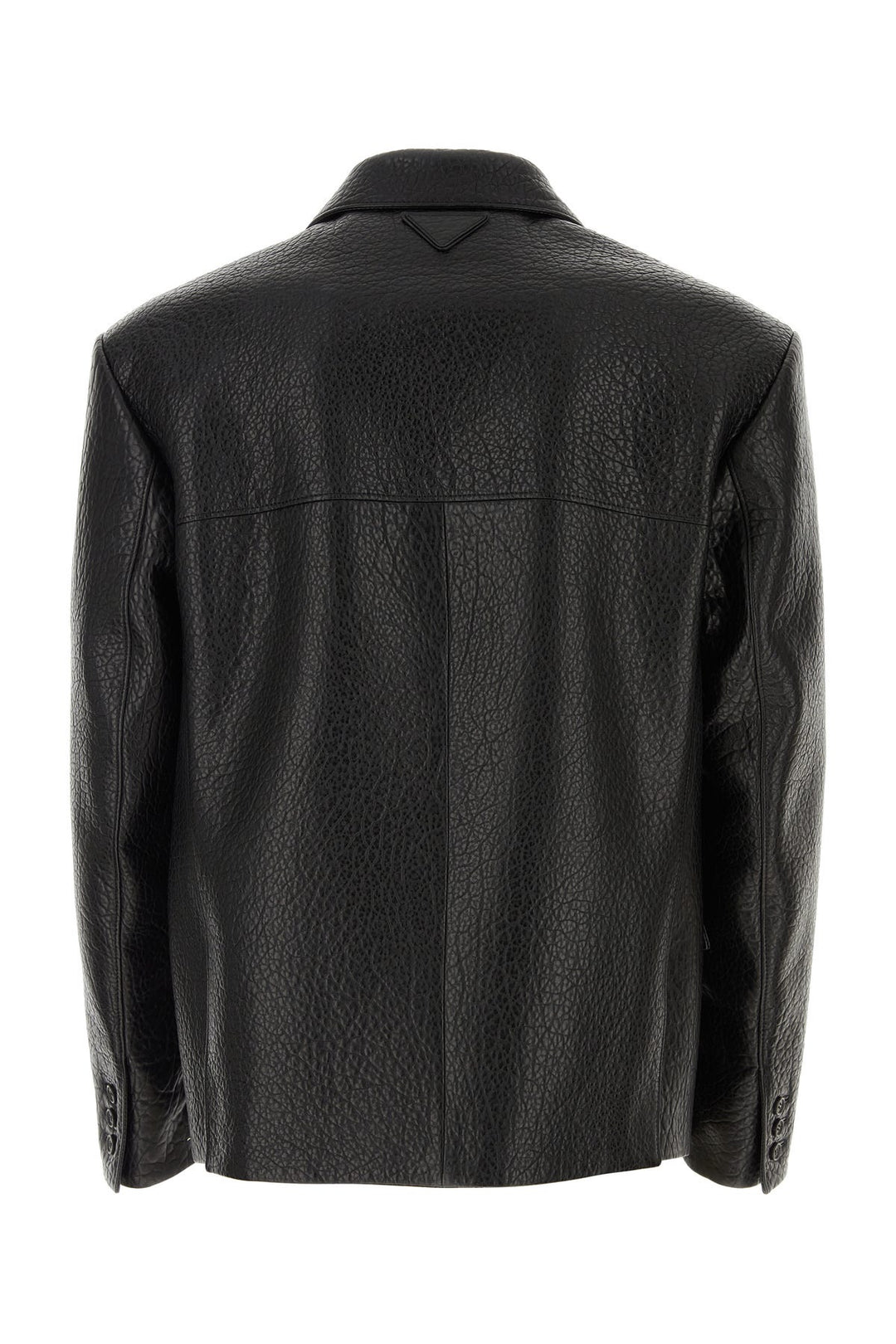 Black nappa leather blazer