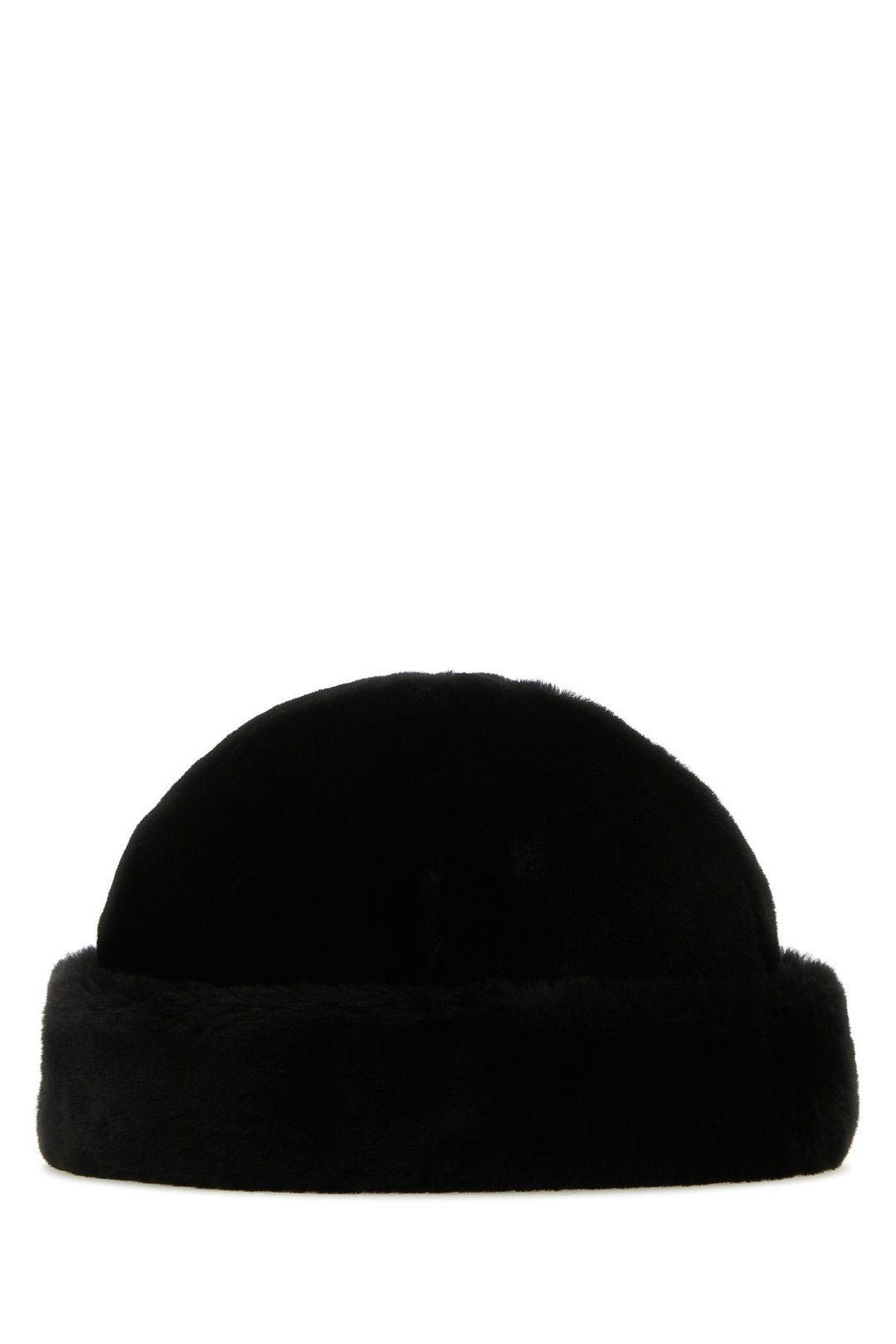 Black shearling padded hat